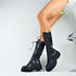 DAMENSCHUHE KNIEHOHE STIEFEL | AUS KUNSTLEDER